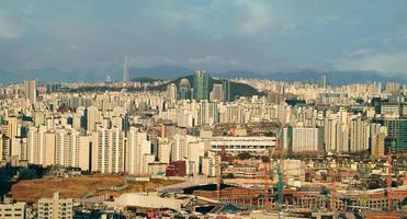 Wohnungslandschaft in Seoul, Korea foto