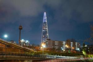 seoul han fluss nachtansicht, lotte tower foto