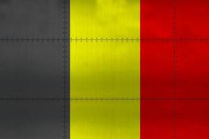 Flagge von Belgien auf Metall foto