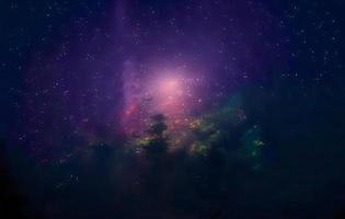 Nachtlandschaft Berg und Milchstraße Galaxienhintergrund unsere Galaxie, Langzeitbelichtung, schwaches Licht foto