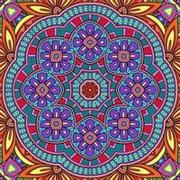buntes Mandala Blumenmuster Boho symmetrisch 232 foto