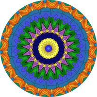 mehrfarbiger Mandala-Hintergrund. Malbuch Seite. ungewöhnliche Blütenform. orientalisch., Anti-Stress-Therapiemuster. Webdesign-Elemente foto