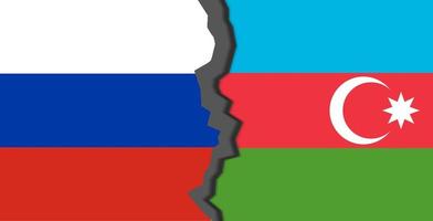 flaggen von russland und aserbaidschan, russland gegen aserbaidschan im weltkriegskrisenkonzept foto