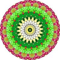 bunter Mandala-Design-Hintergrund. ungewöhnliche Blütenform. orientalisch. Anti-Stress-Therapiemuster. Designelemente weben foto