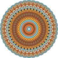 ethnisches mandala mit bunter verzierung. helle Farben. isoliert. foto