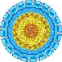 luxuriöse dekorative farbenfrohe Mandala-Design ungewöhnliche Blütenform. orientalisch . Anti-Stress-Therapiemuster. Designelemente weben foto