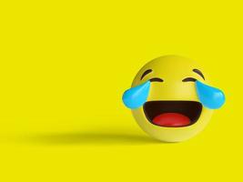 3D-Illustration, Gesicht mit Tränen Freude Emoji foto