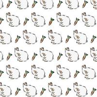 Illustration des Umrisses eines schönen Häschenmusters auf weißem Hintergrund, handgezeichnete Kaninchengrafik foto