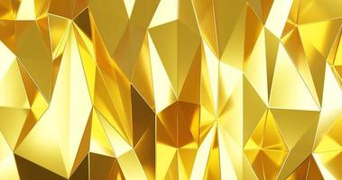 Goldkristall abstrakter Mosaikhintergrund. geometrische Illustration im Origami-Stil mit Farbverlauf. brandneues Design. 3D-Rendering. foto