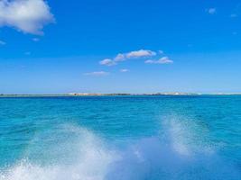 Bootsfahrt Cancun Mexiko zur Insel Mujeres Contoy Walhai. foto