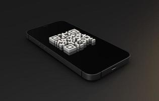 moderner QR-Code für Smartphones. 3D-Rendering foto