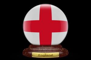 3D-Flagge von England auf Schneekugel foto
