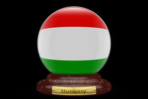 3D-Flagge von Ungarn auf Schneekugel foto