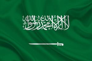 3D-Flagge von Saudi-Arabien auf Stoff foto