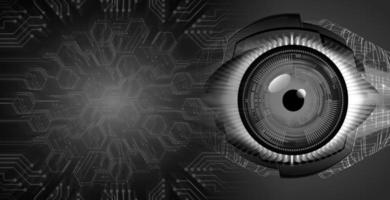 Hintergrund des zukünftigen Technologiekonzepts der Augen-Cyber-Schaltung foto