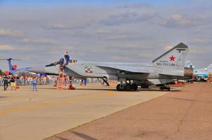 moskau, russland - aug 2015 abfangflugzeug mig-31 foxhound foto