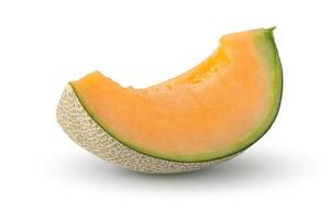 Cantaloupe-Melone isoliert auf weißem Hintergrund. foto