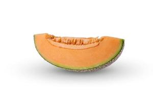 Cantaloupe-Melone isoliert auf weißem Hintergrund foto