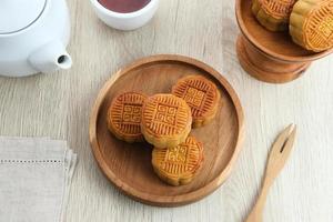 Mondkuchen, traditioneller chinesischer Snack, der während des Mittherbstfestes beliebt ist. foto