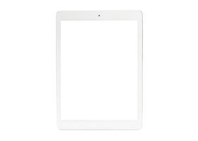 weißer Tablet-Computer auf weißem Hintergrund foto
