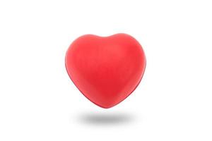 rotes Herz auf weißem Hintergrund. foto