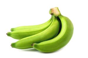 Banane auf weißem Hintergrund, grüne Banane foto