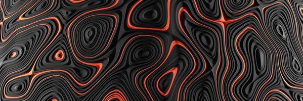 3D abstrakte Wellenlinien Hintergrund. moderner hintergrund des abstrakten flüssigen musters, dunkle flüssige gewellte textur, voronoi-texturtapete foto