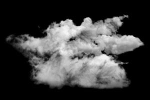 Wolke isoliert auf schwarzem Hintergrund, strukturierter Rauch, Pinselwolken, abstraktes Schwarz foto