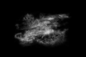strukturierter Rauch, abstraktes Schwarz, isoliert auf schwarzem Hintergrund foto