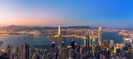 Hong Kong und Kowloon Panoramablick foto