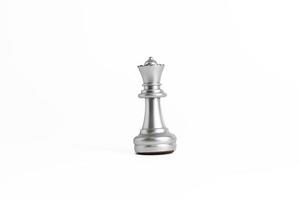 Schachspiel Silber isoliert auf weißem Hintergrund. foto