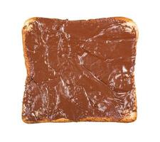 Offenes Sandwich mit Toast und Schokoladenaufstrich foto