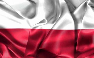 3D-Darstellung einer polnischen Flagge - realistische wehende Stoffflagge foto