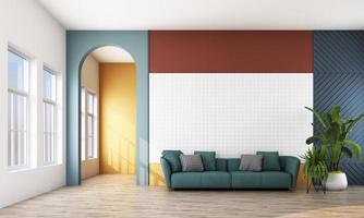 geometrische form im memphis-stil minimaler stil auf pastellfarbe 3d-rendering foto