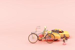 vintage scooter in rosa tonkonzept 3d-rendering foto