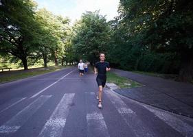 Menschengruppe Joggen foto