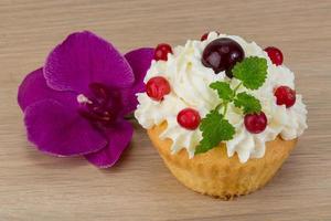 cremiges Cupcake-Dessert foto