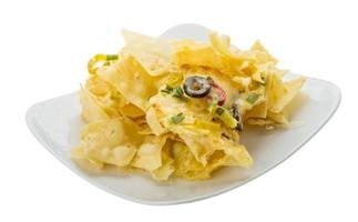 nachos auf weiß foto