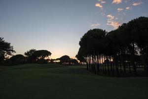 Golfplatz bei Sonnenuntergang foto