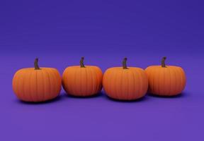 3D-Rendering von Halloween-Kürbis, minimales Halloween-Hintergrund-Design-Element foto