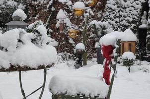 Winterzeit in einem deutschen Garten foto