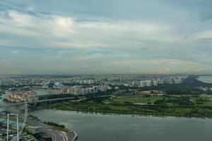 Blick auf die Skyline der Stadt Singapur foto