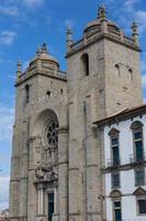 Panoramablick auf die Kathedrale von Porto Se Porto, Portugal foto