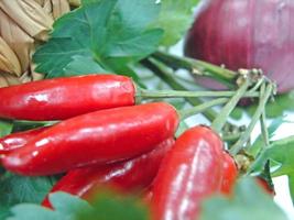 rote scharfe Paprika foto