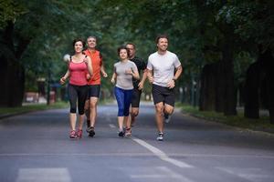 Menschengruppe Joggen foto