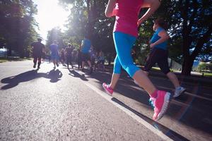 Menschengruppe Joggen foto