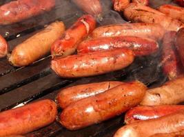 Blick auf gegrilltes Fleisch foto