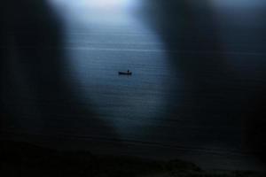 Meer und Boot Postkarte Hintergrundeffekt foto
