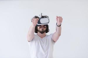 Mann mit Headset der virtuellen Realität foto