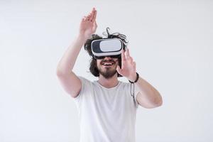 Mann mit Headset der virtuellen Realität foto